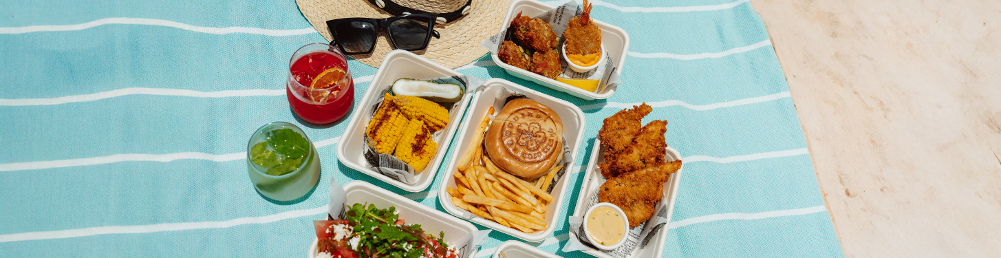 a tray of food on a table