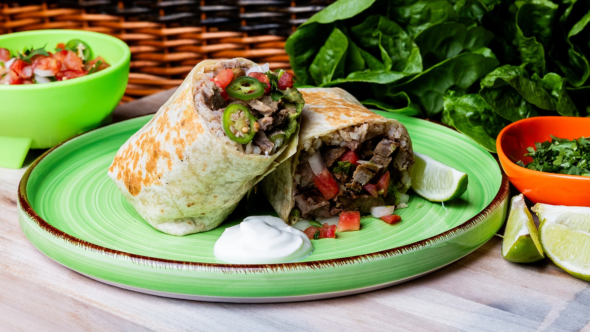 a burrito on a plate