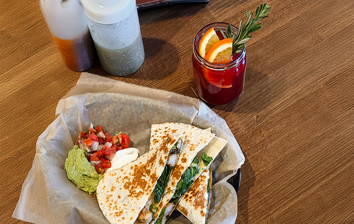 a plate of food on a table