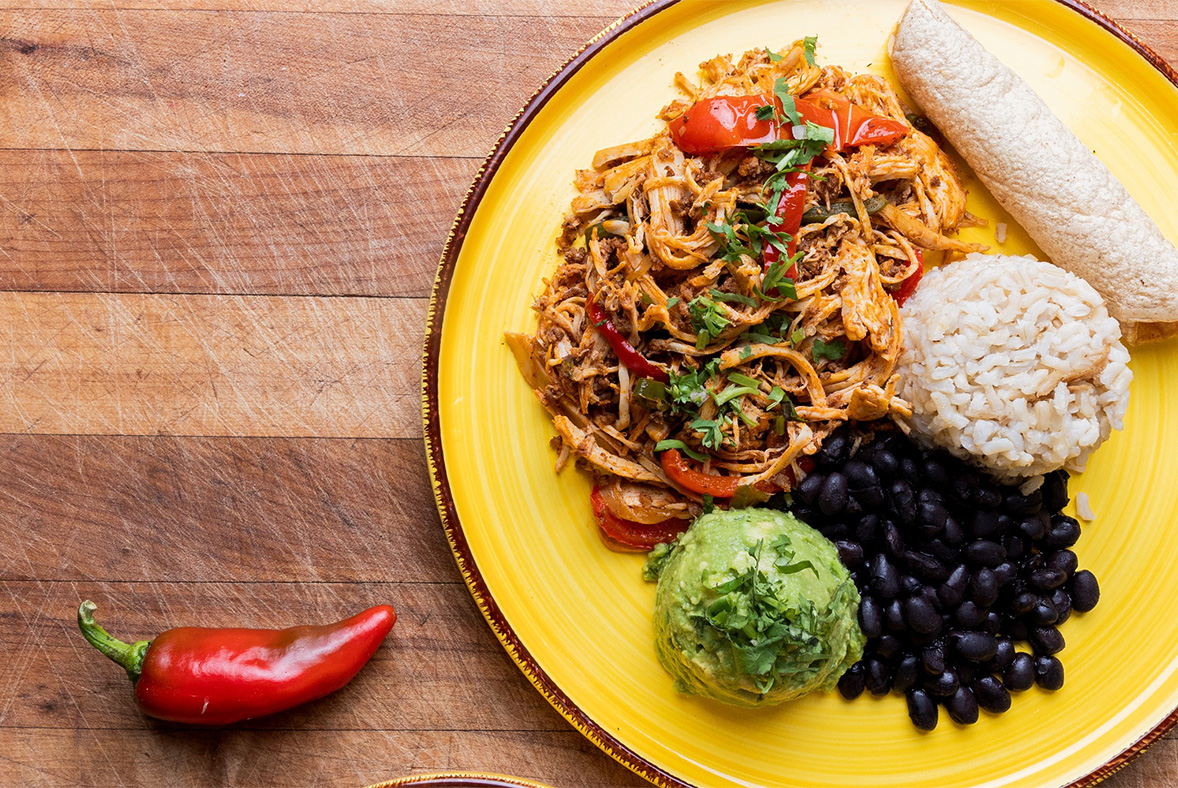 a plate of food on a table