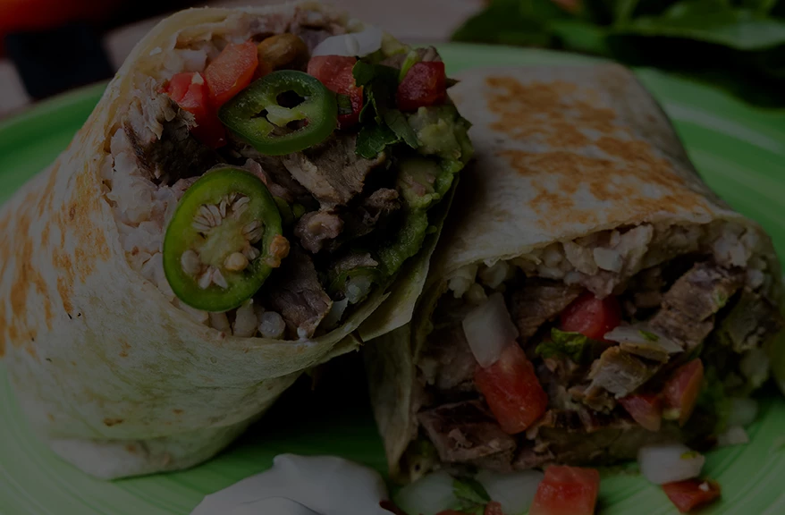 a burrito on a plate