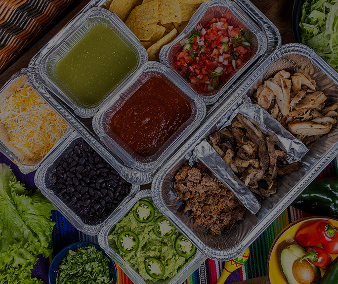 a tray of food on a table