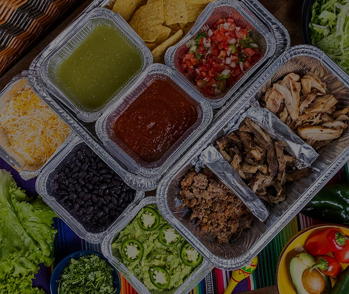 a tray of food on a table