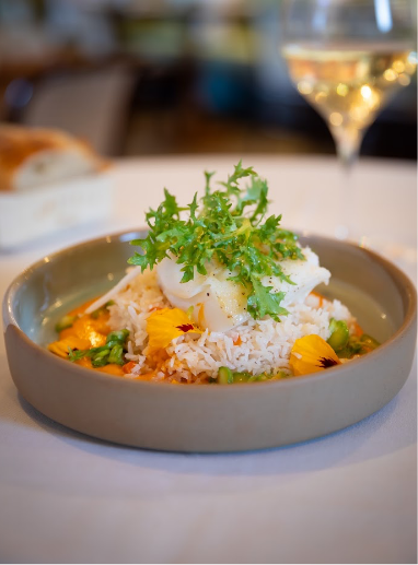 a plate of food on a table