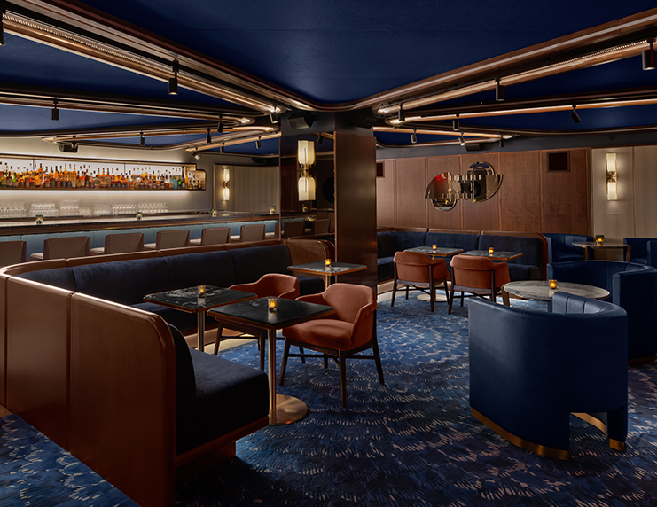 a room with tables and chairs