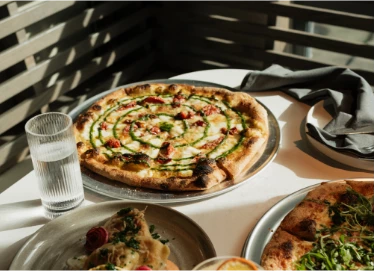 a pizza on a table