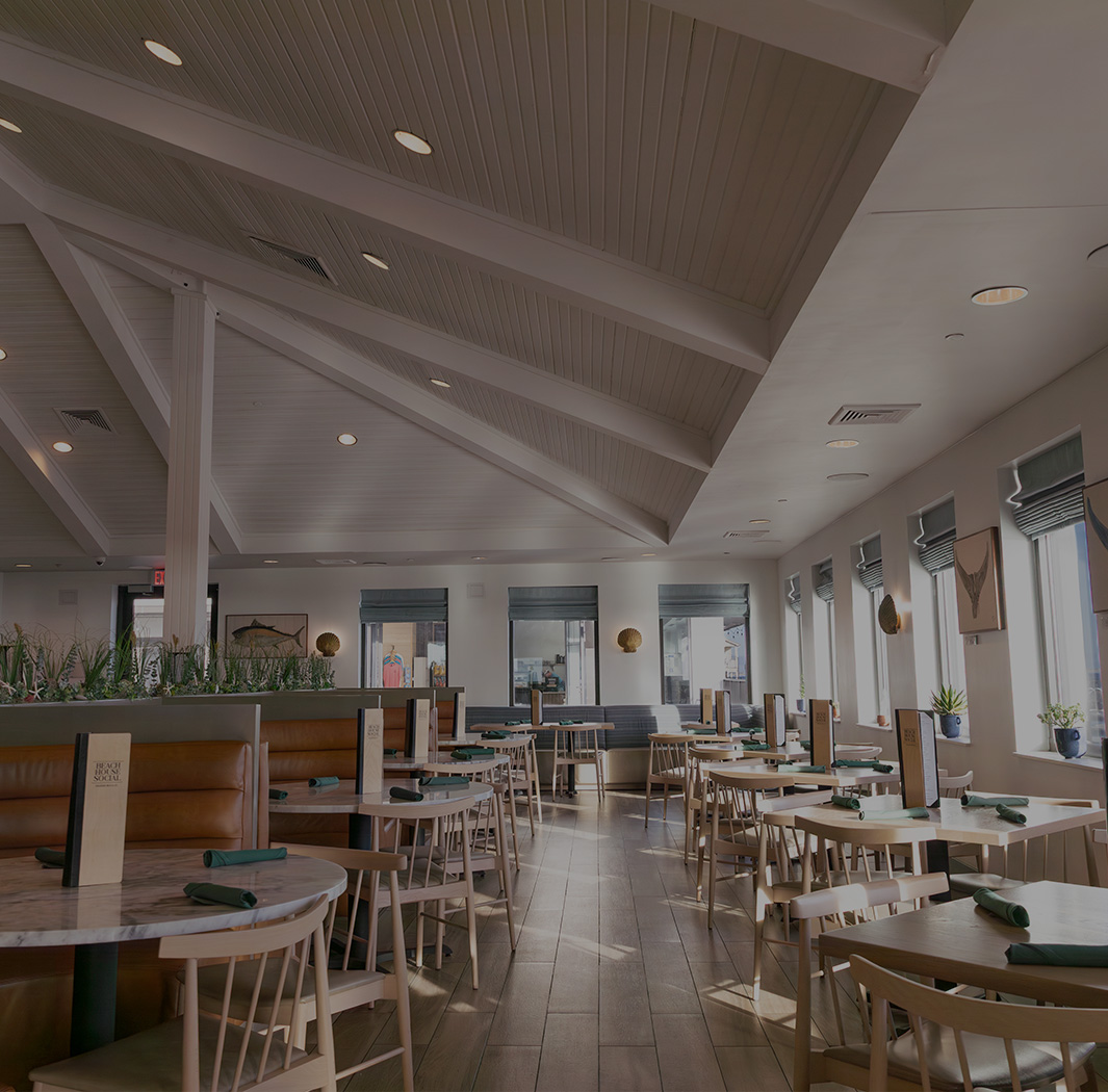 a room with tables and chairs