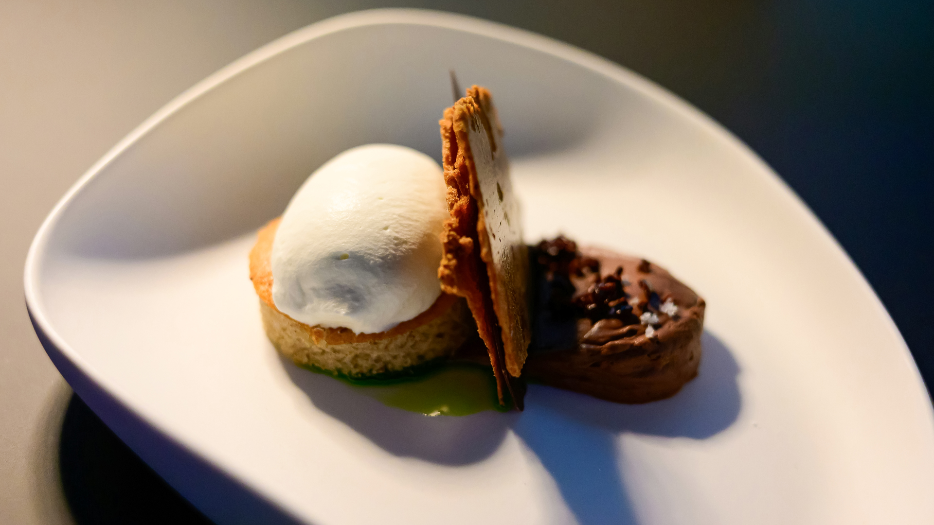 a plate of desserts on a table
