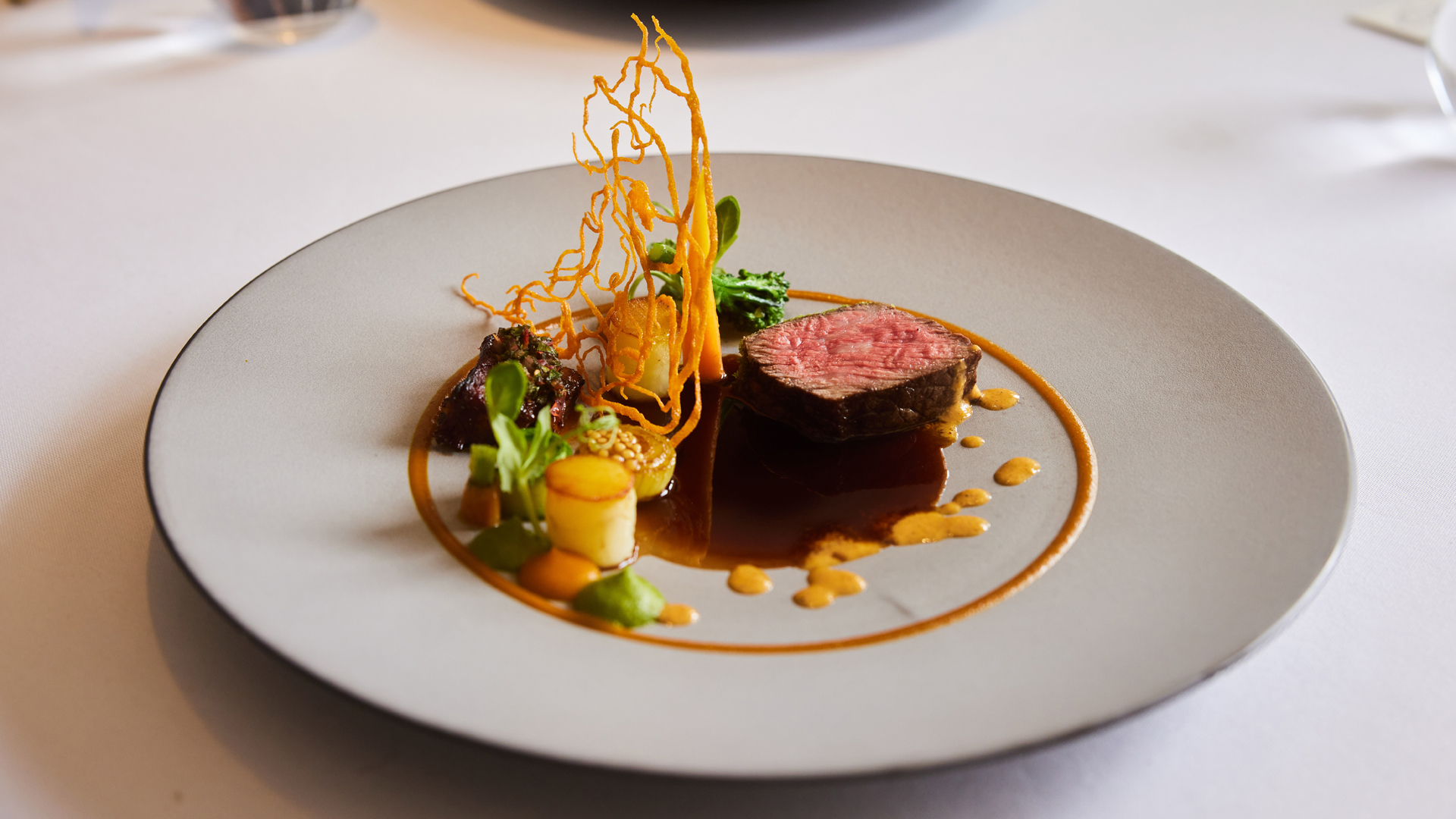 a plate of food on a table