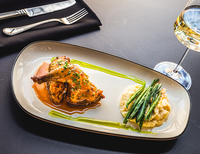 a plate of food on a table