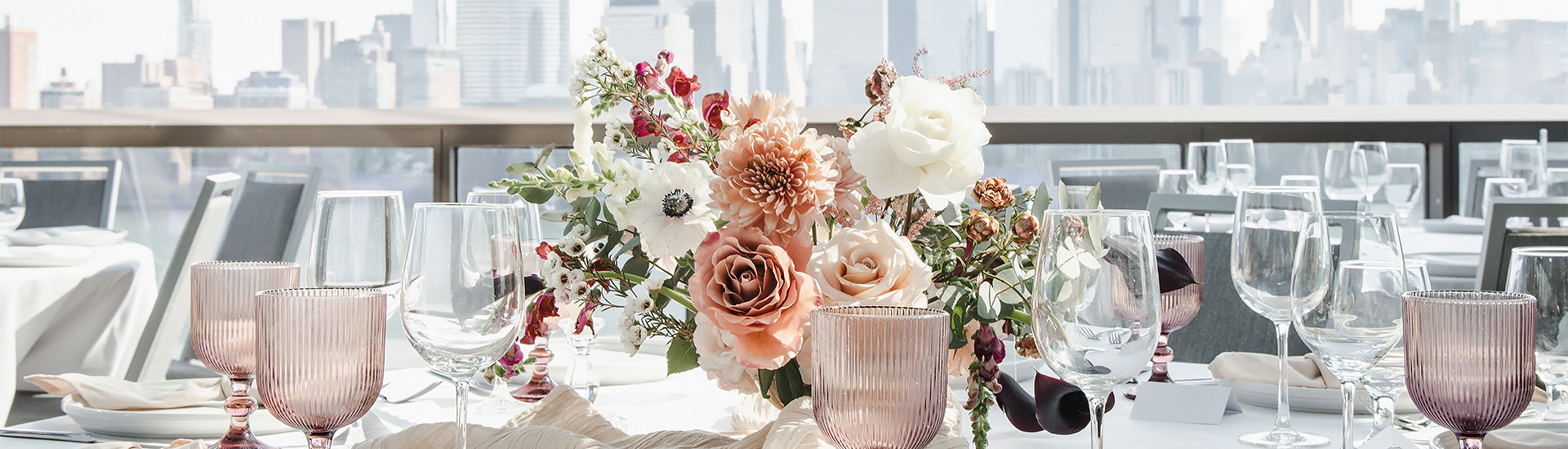 a vase of flowers on a table