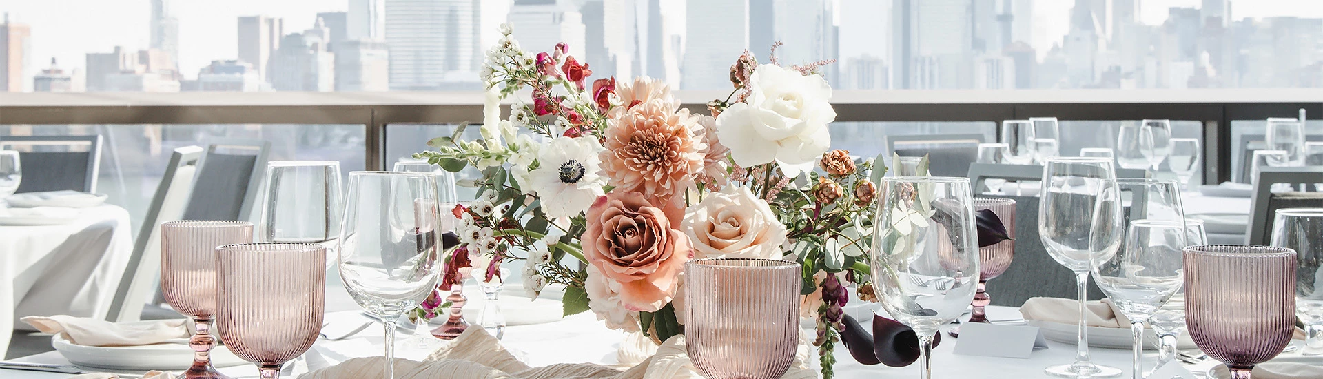 a vase of flowers on a table