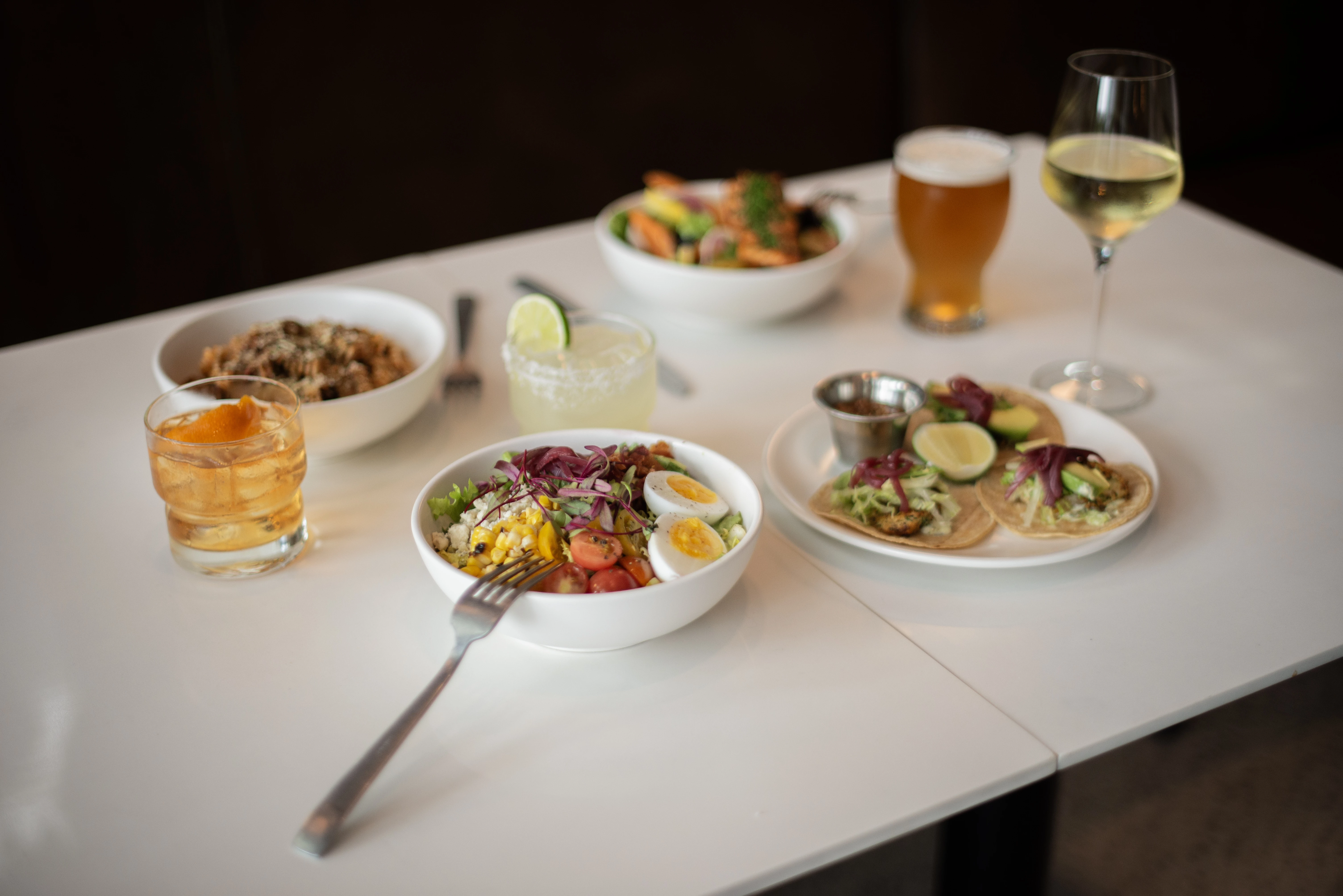a table with food on it