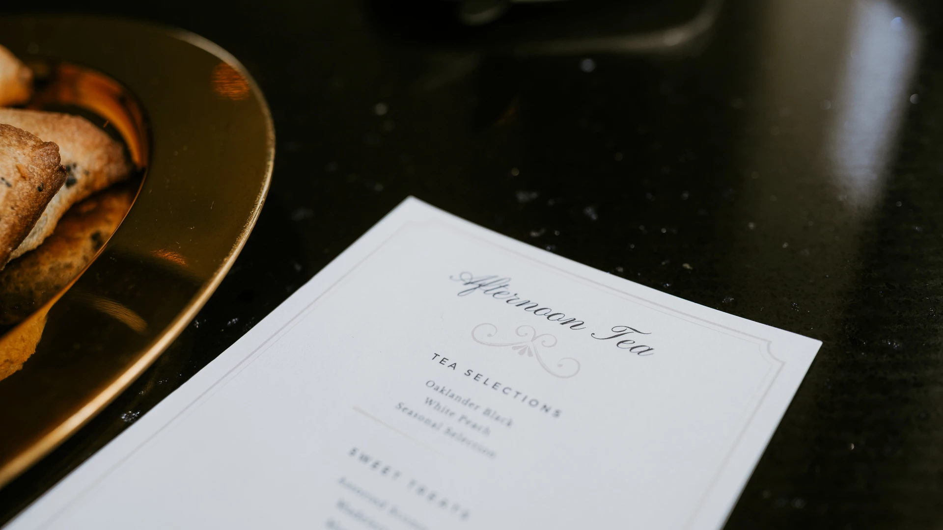 a menu on a table