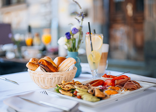 a plate of food on a table