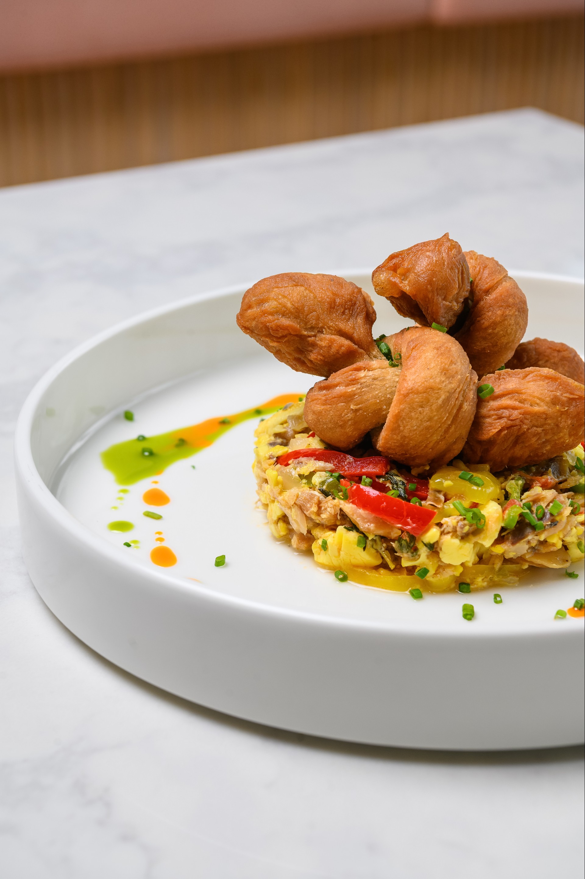 a plate of food on a table