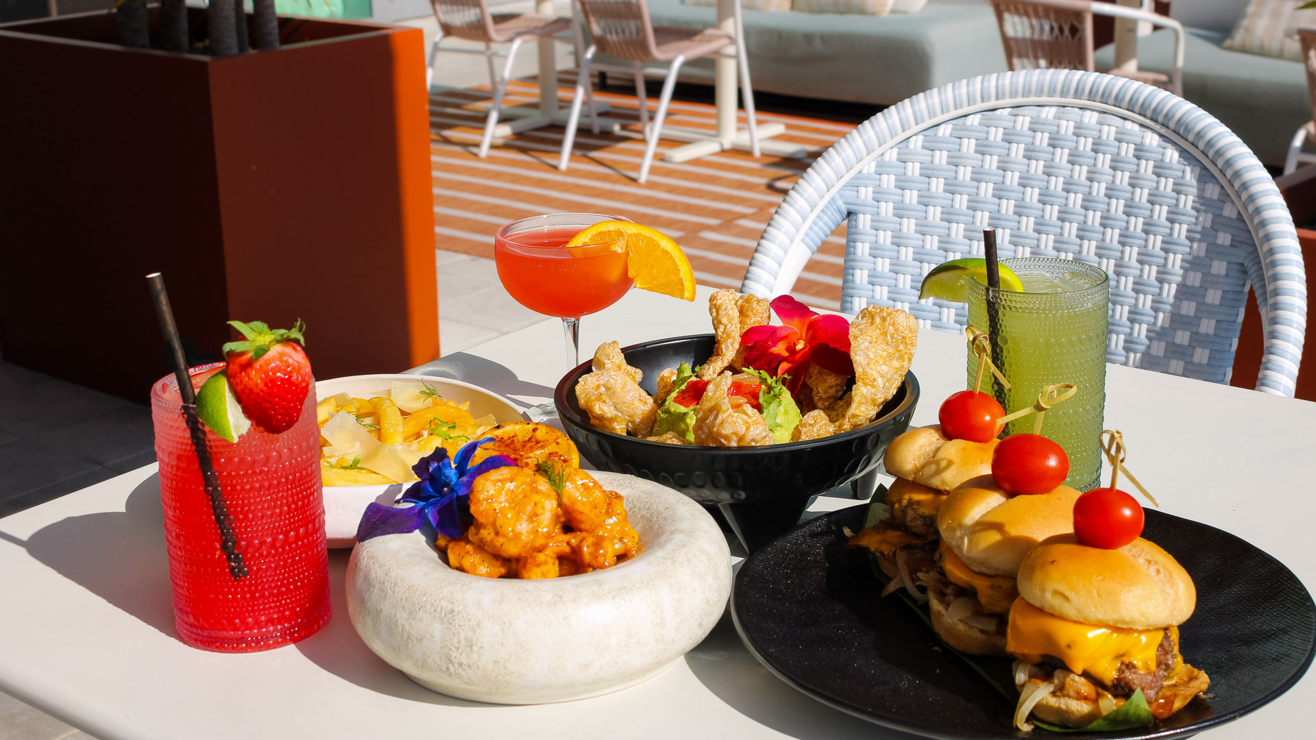 a table with food on it