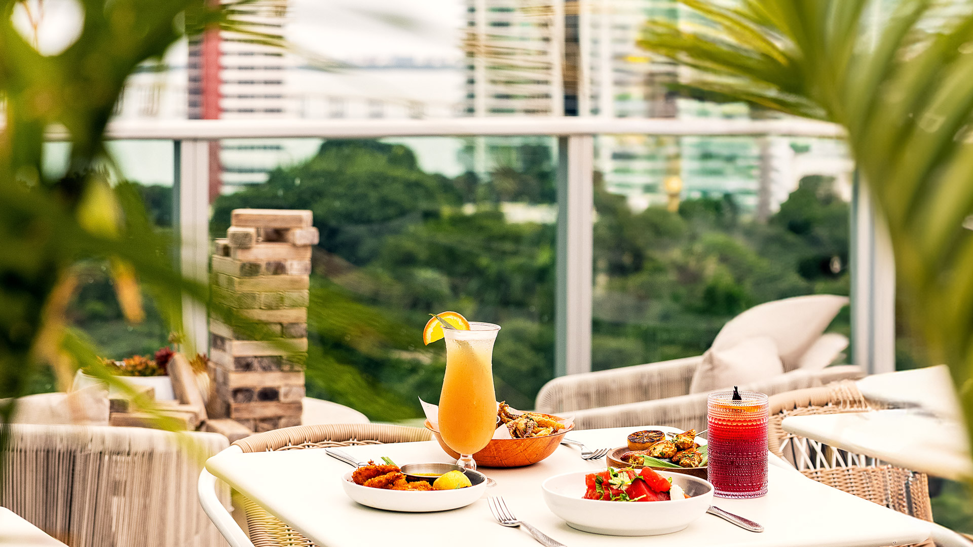 a table with food on it