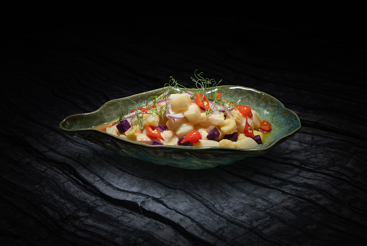 a bowl of food on a table