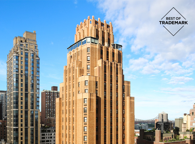 a tall building with Tribune Tower in the background