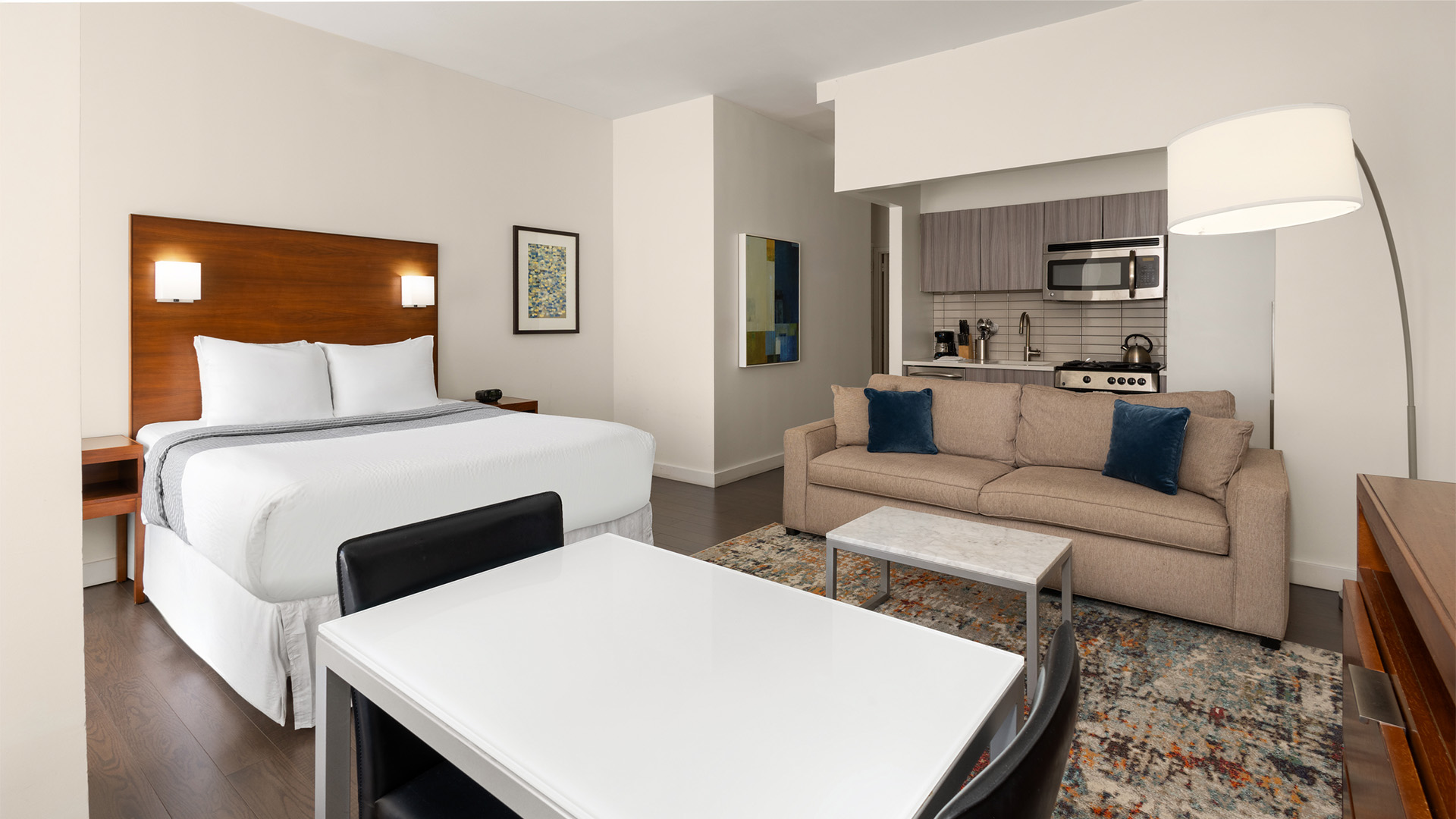 a room with a bed and a couch