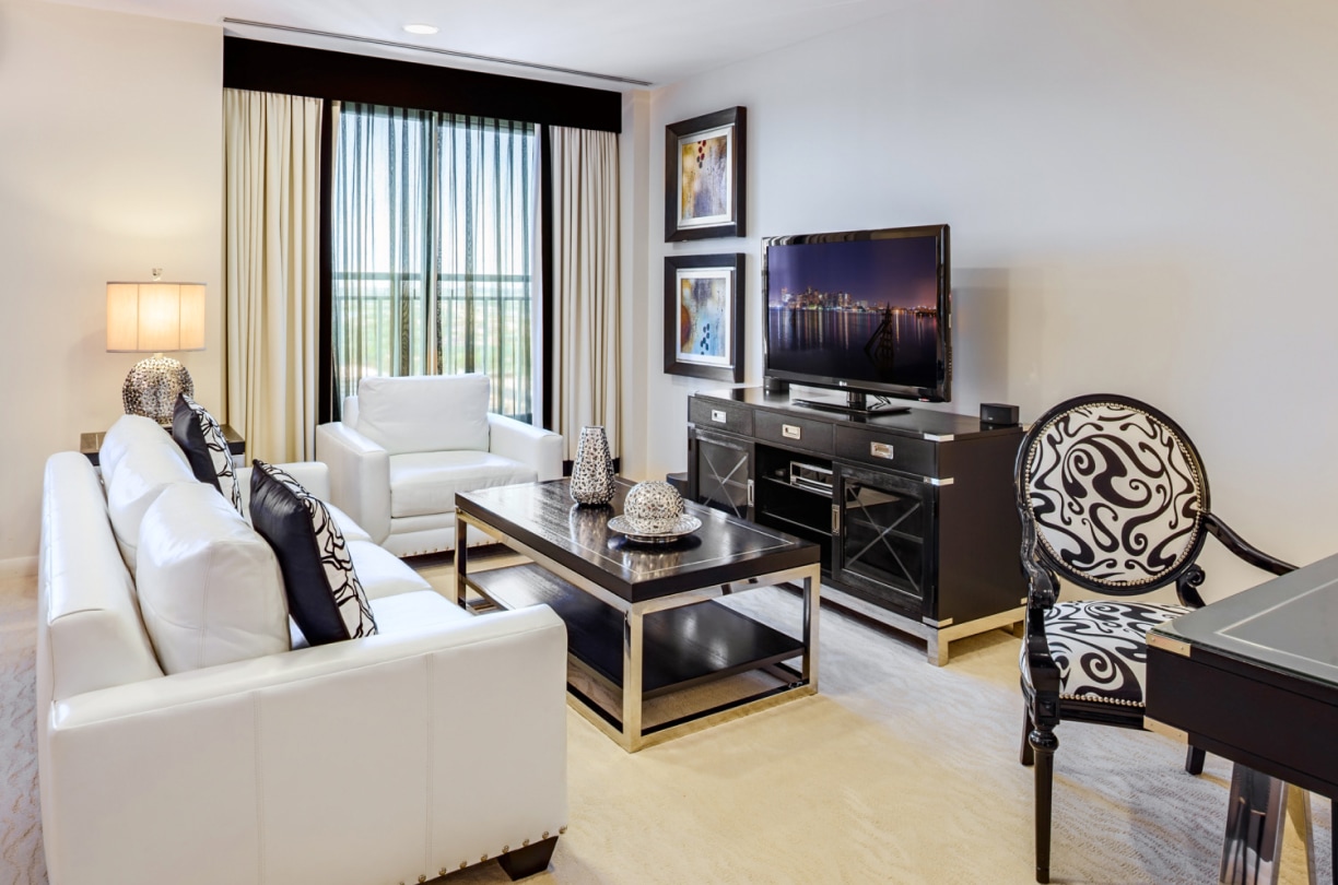 a living room with a tv and a couch