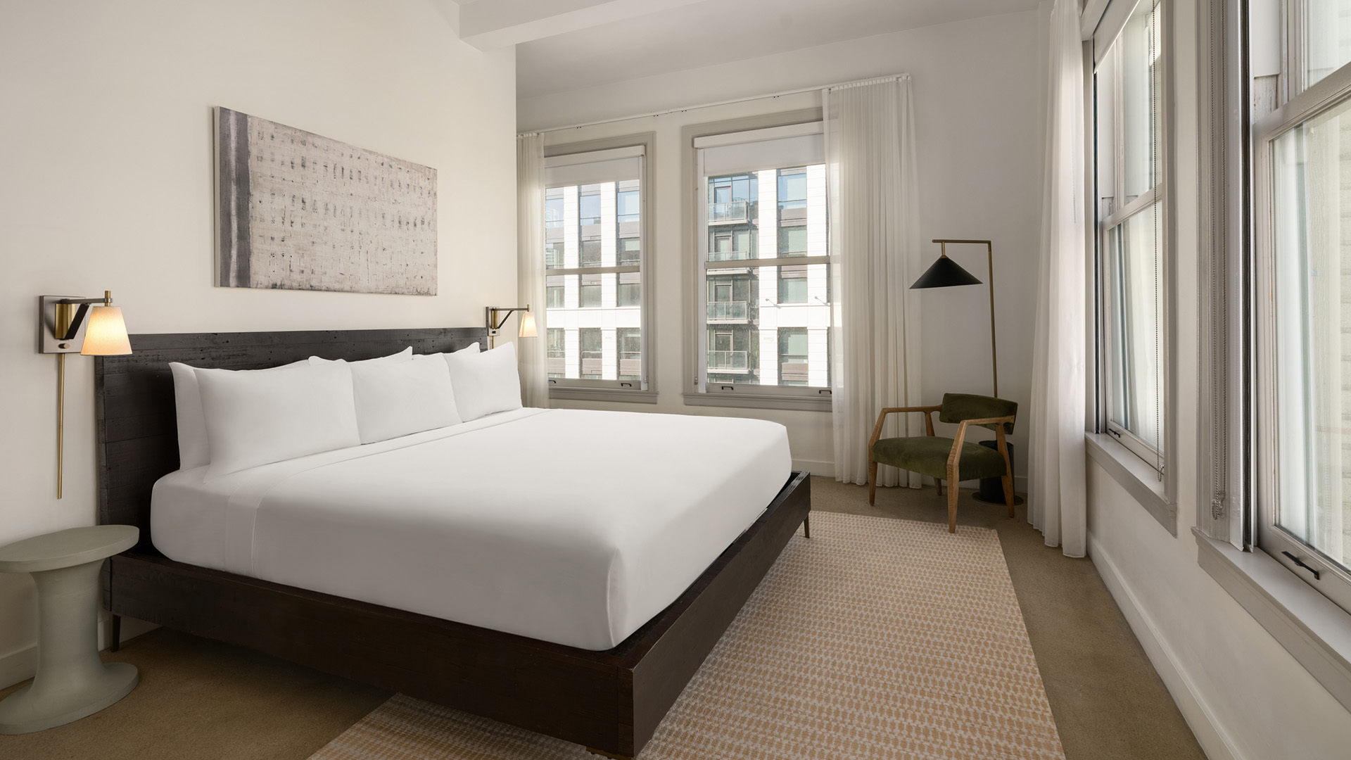 a bed in a room