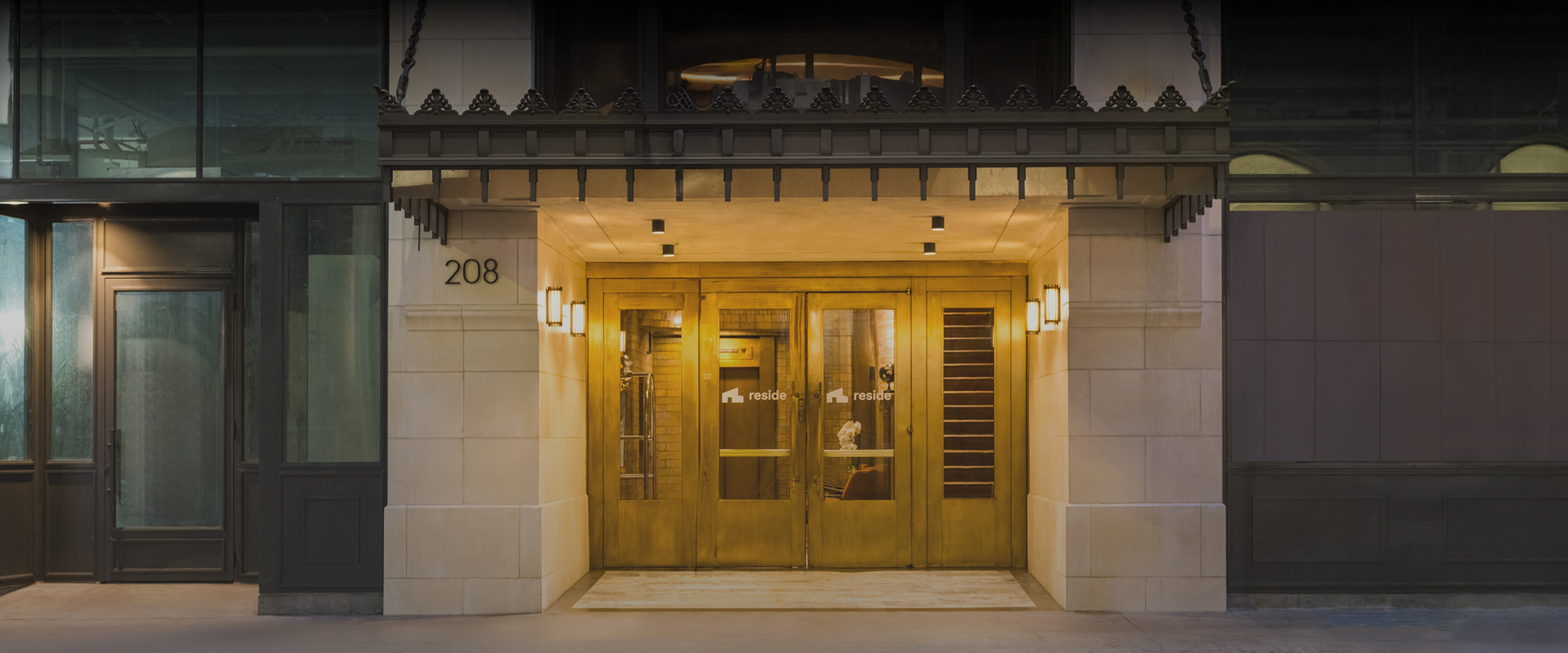 a building with double doors