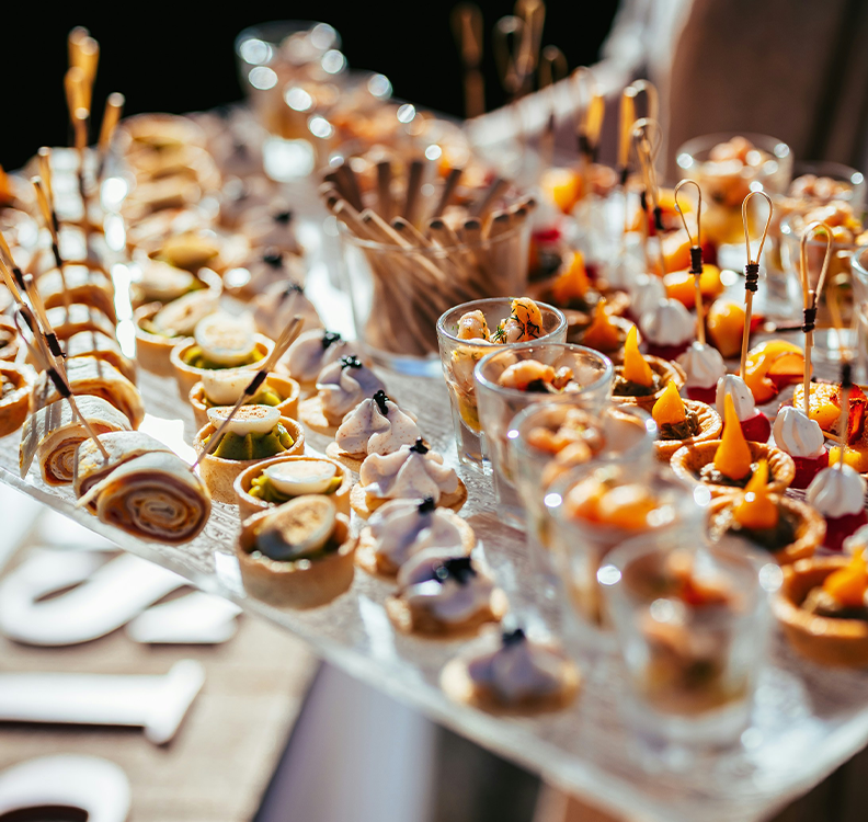 a tray of food on a table