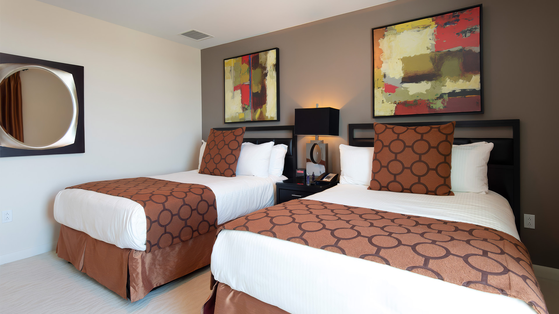 two beds in a room