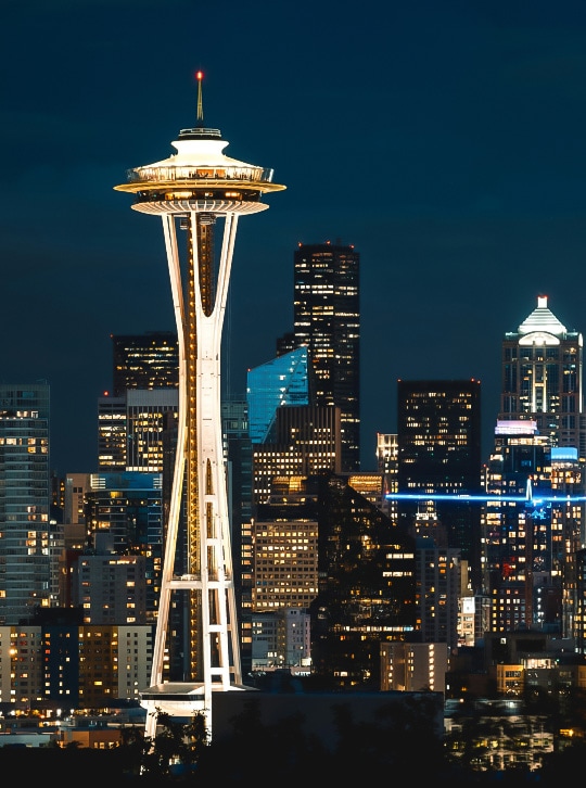 Space Needle skyline with a tall tower