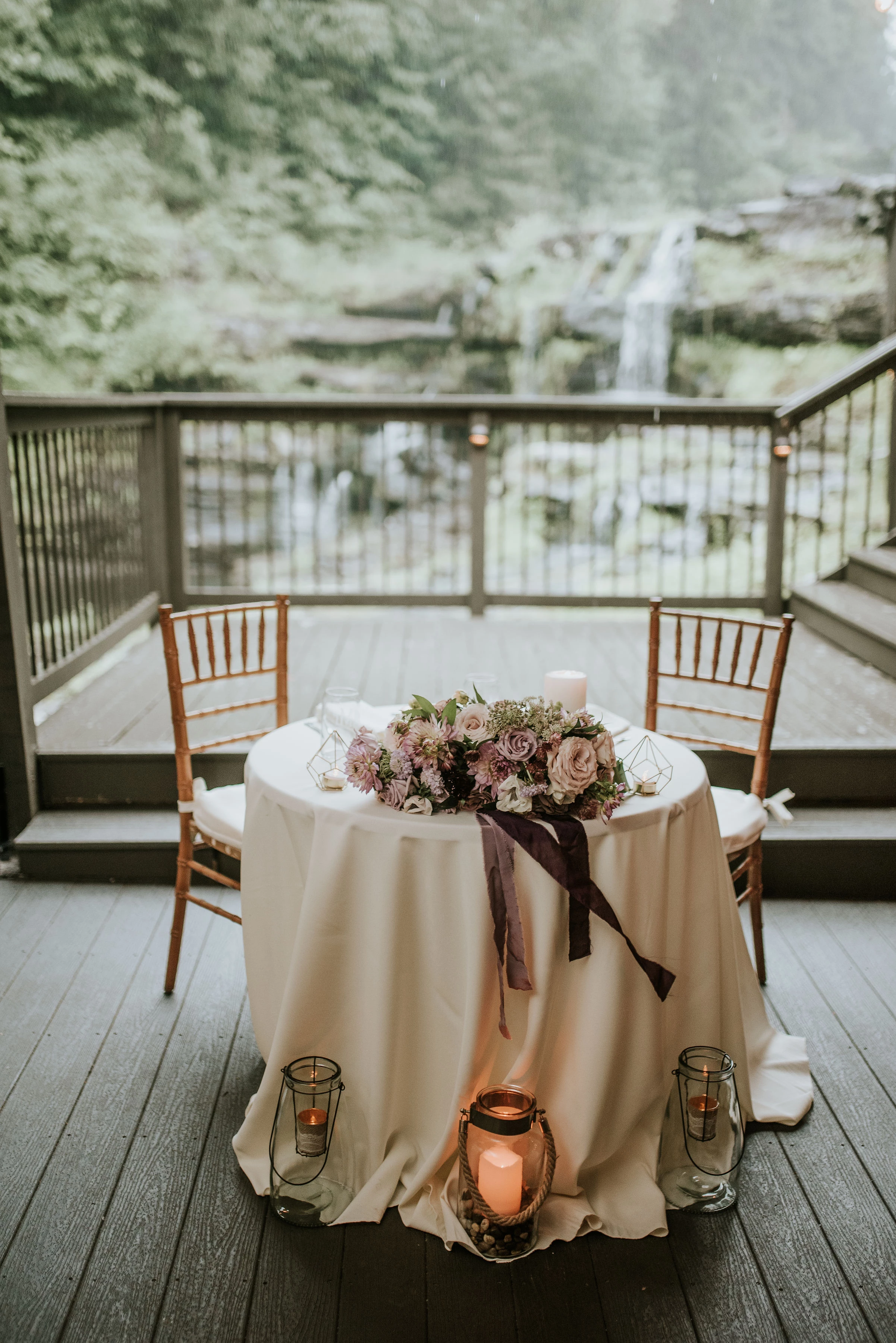 a table with flowers on it