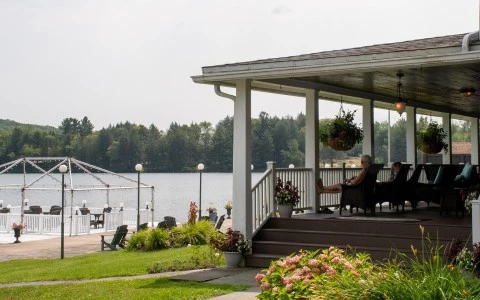 a man sitting on a porch