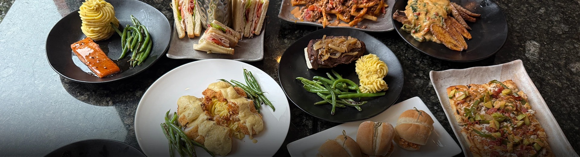 a table full of food