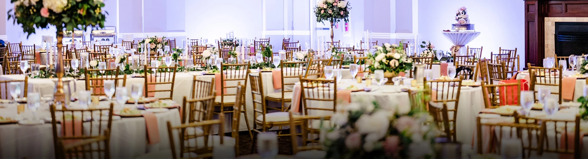 a room with tables and chairs