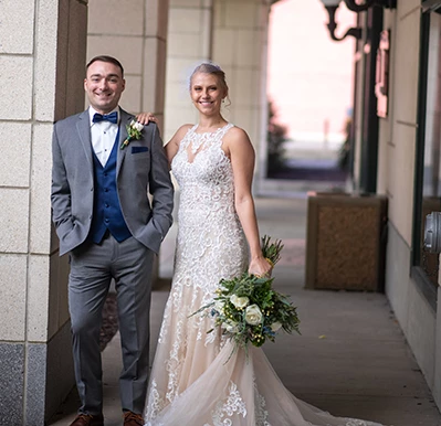 a man and woman posing for a picture