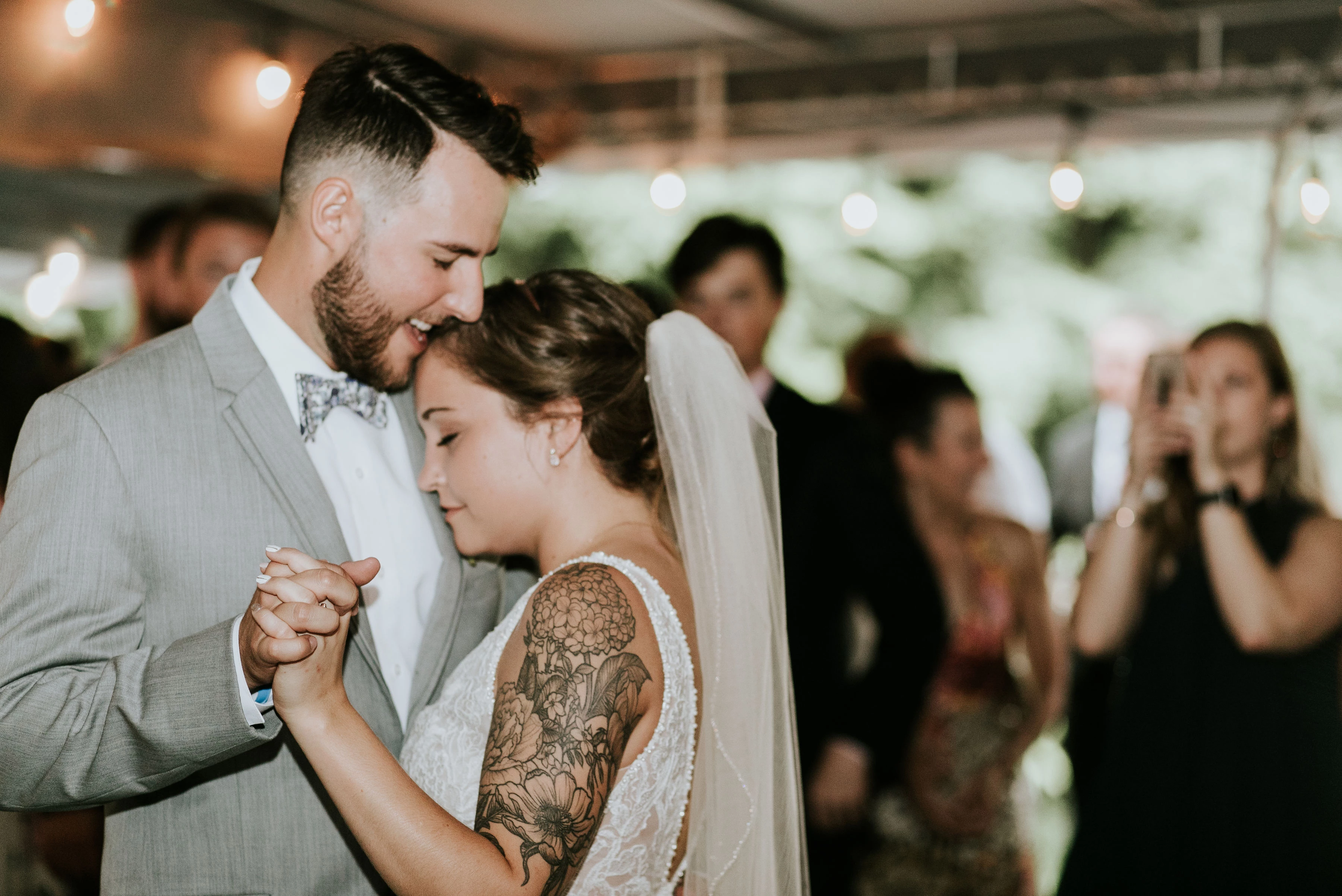 a man and woman dancing