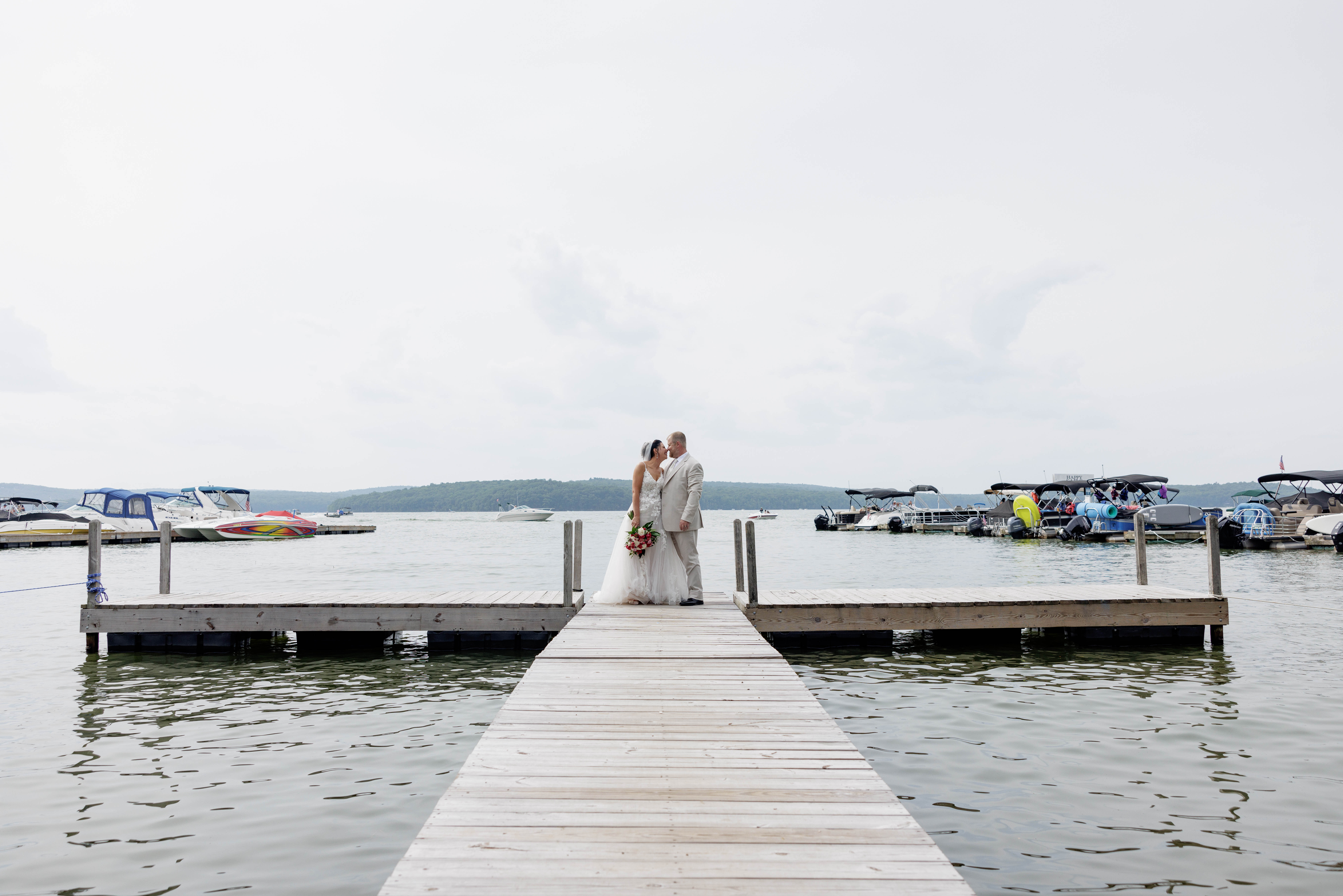a man and woman on a dock