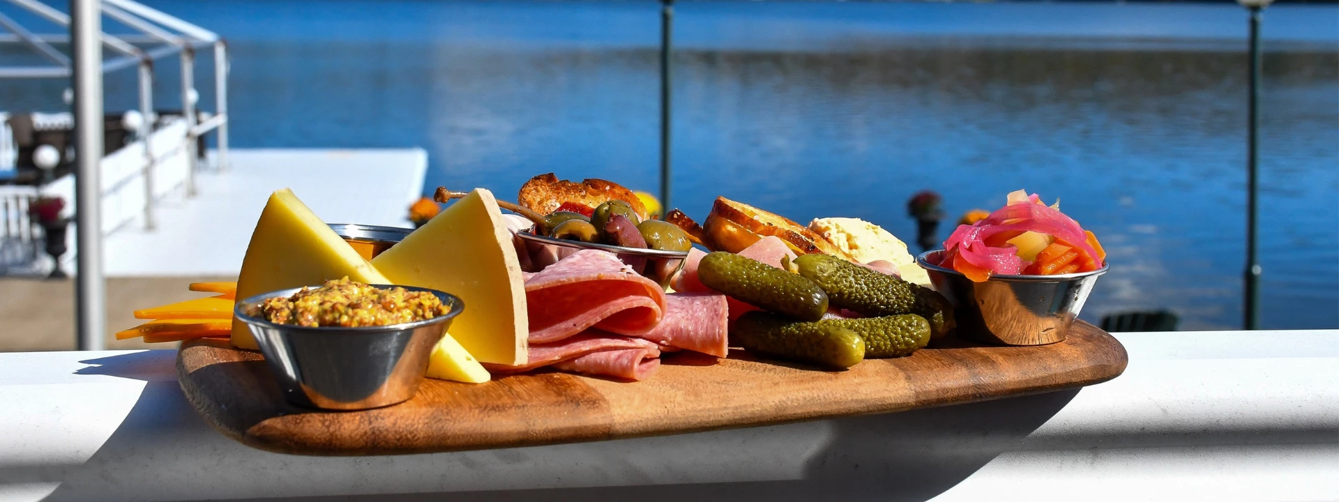 a board with food on it