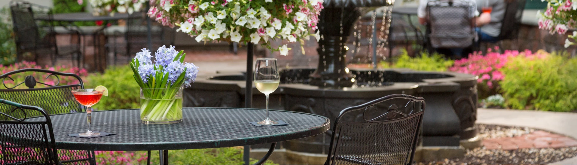 a glass of wine on a table