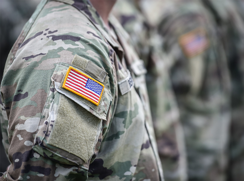 a close up of a soldier's arm