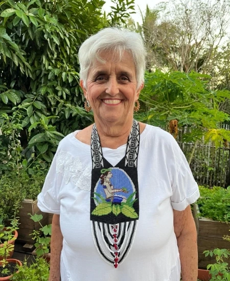 a woman smiling for the camera