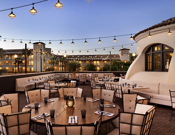 la hacienda tables at the terrace