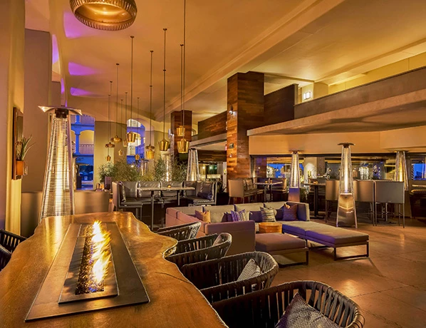 view of the dining tables on the plaza bar 