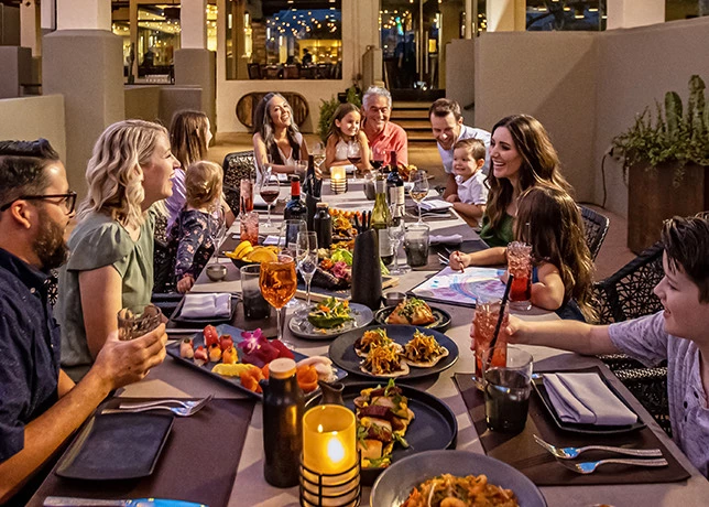 a family reunion on a restaurant 