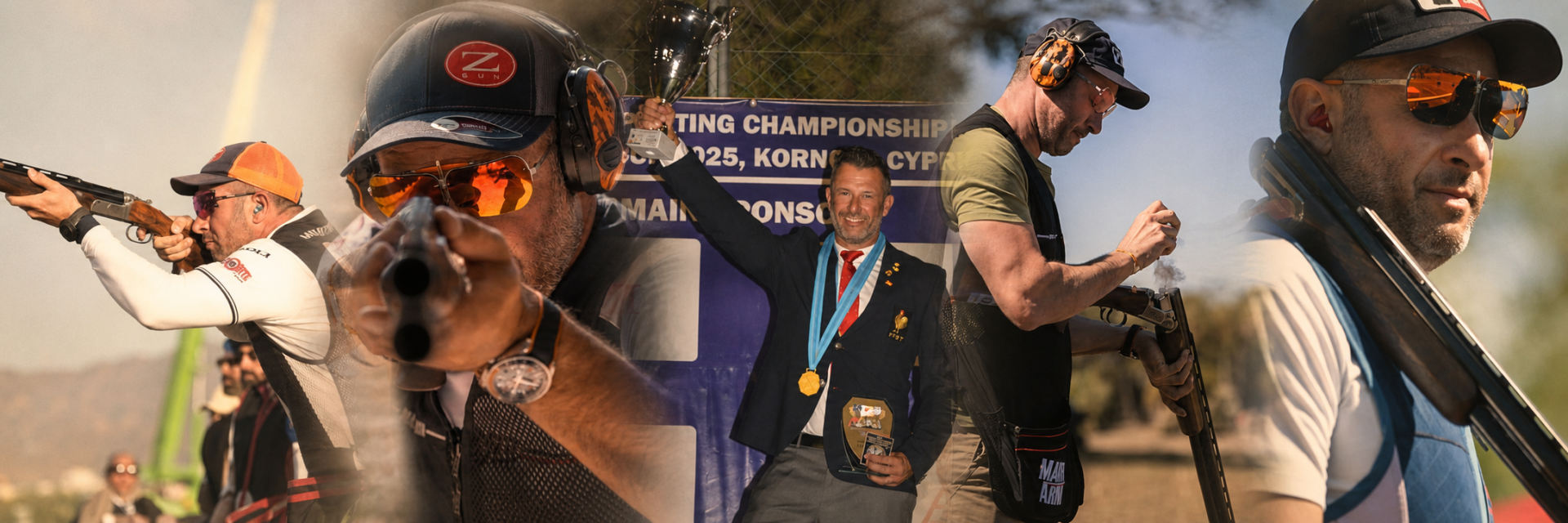 a man holding a trophy