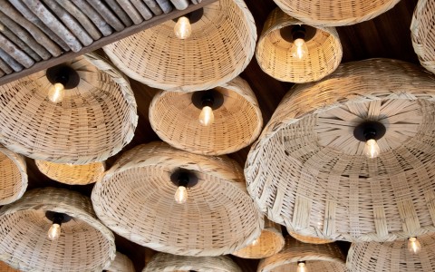 a group of woven baskets