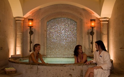 a group of women in a hot tub