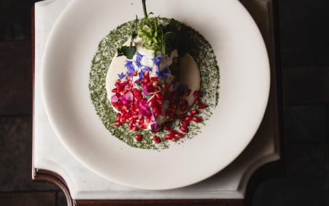 a plate of food on a table