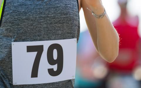 a person wearing a number on their back